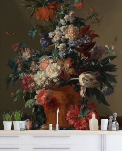 carta da parati murale floreale chiamata Vase of Flowers II di Jan van Huysum per camere da letto carta da parati murale floreale chiamata Vase of Flowers II di Jan van Huysum per camere da letto
