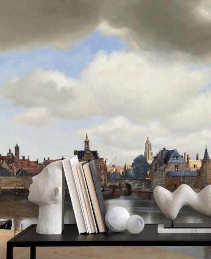 carta da parati fine art chiamata View of Delft di Johannes Vermeer per camere da letto e salotti