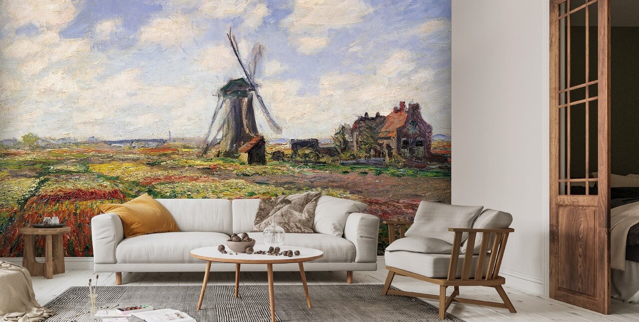 Tulip Fields with Rijnsburg Windmill Mural | Wallsauce UK