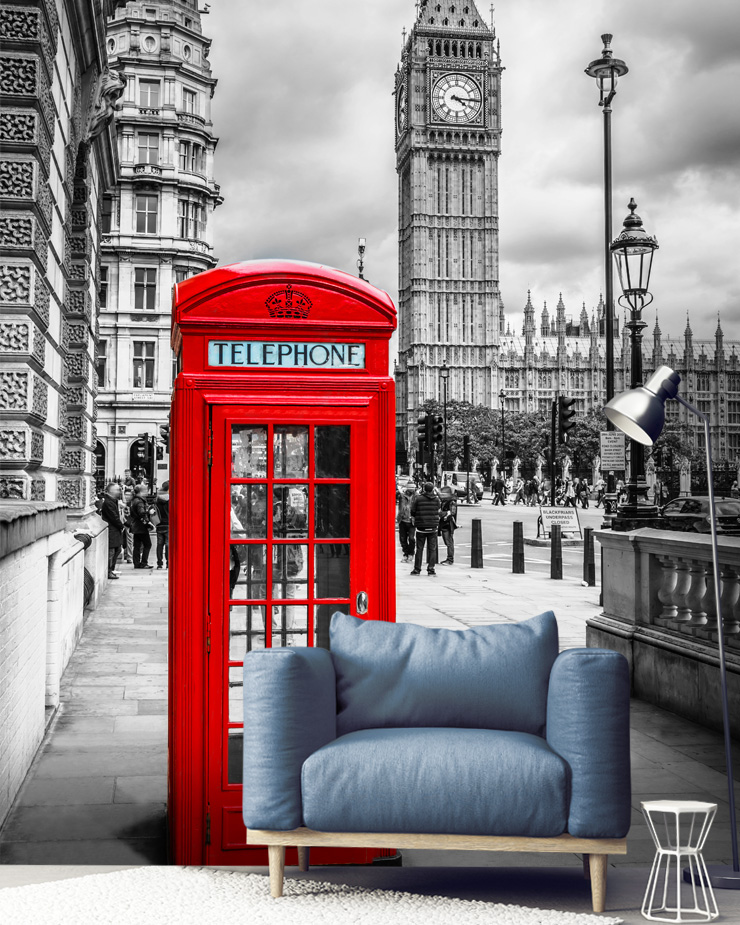 london-postbox-mural-in-living-room