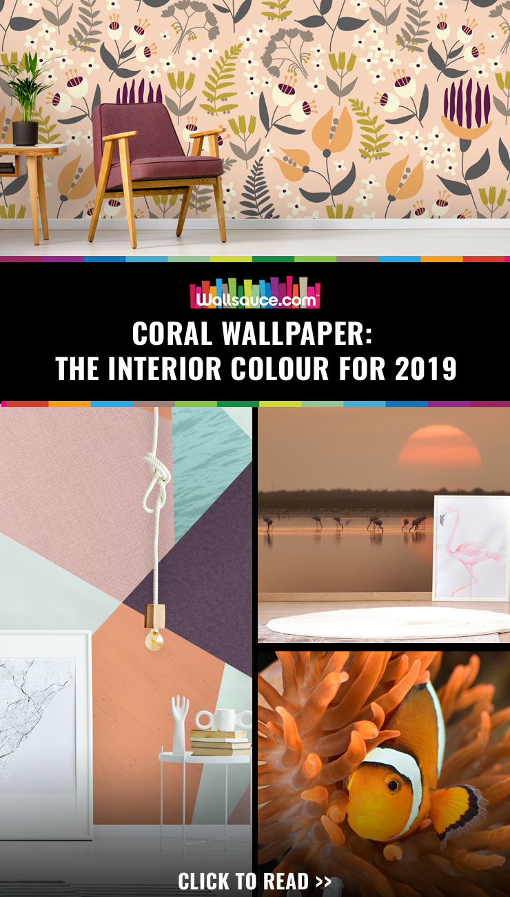 Coral wallpaper - The interior colour for 2019