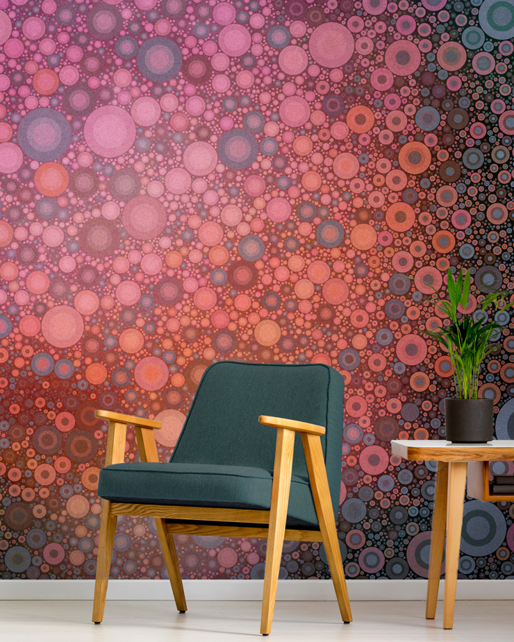 circle-wallpaper-in-living-room