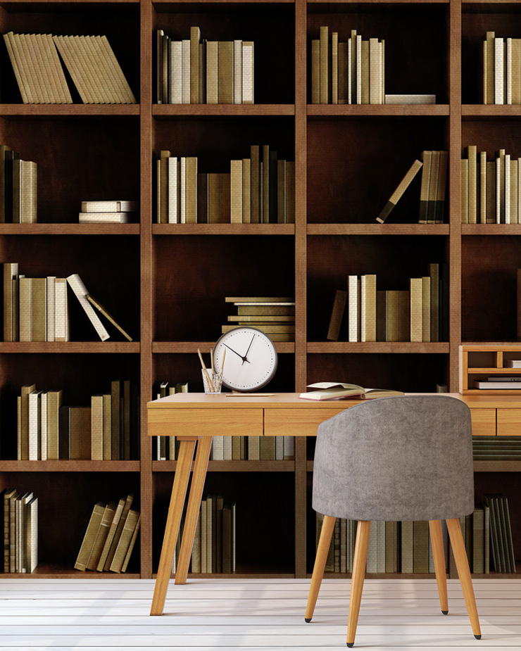 bookcase-wallpaper-in-home-office