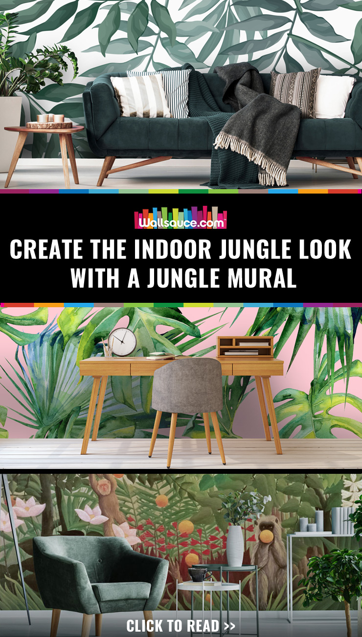 Create the indoor jungle look with a jungle mural