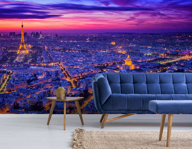 paris at night mural in lounge