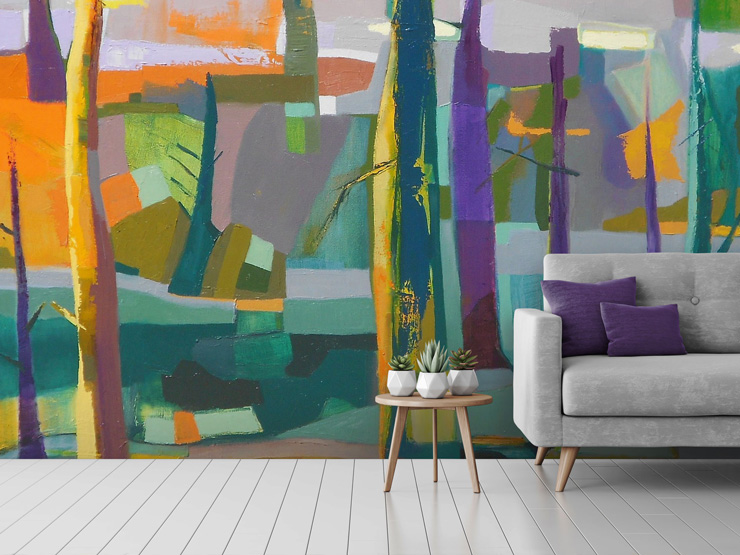 abstract living room mural by Danielle Nelisse