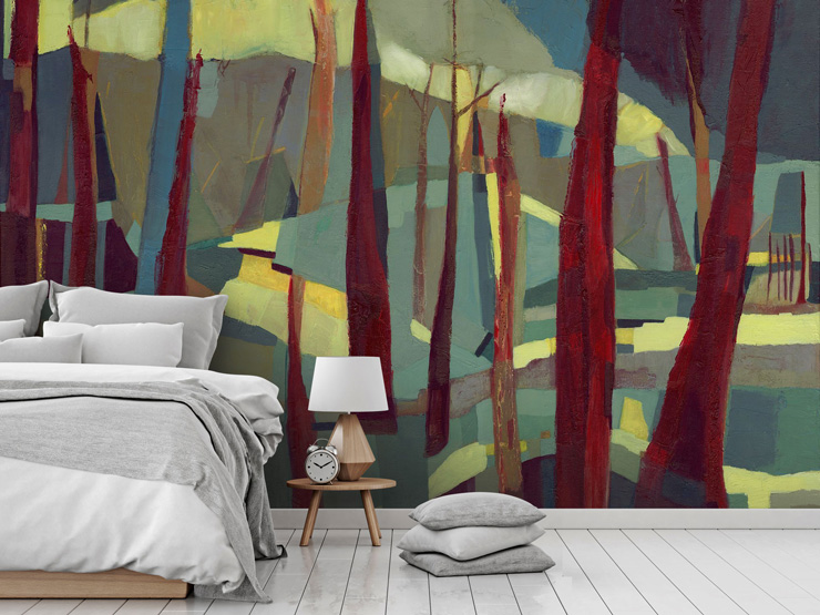 abstract bedroom mural by Danielle Nelisse