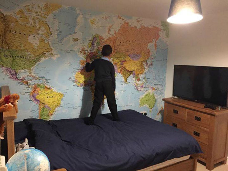 map mural in boys bedroom