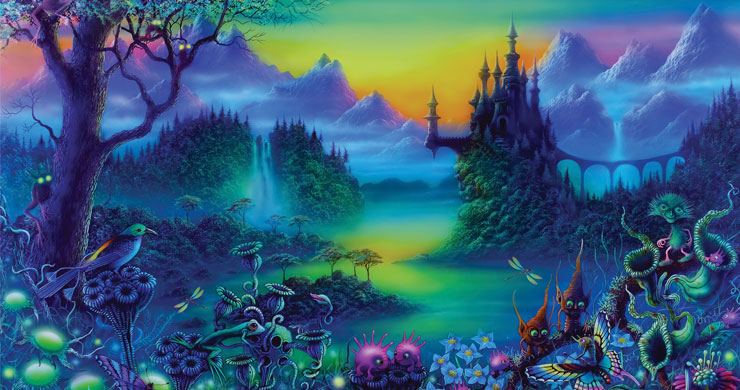 fantasy wallpaper with castle in forest