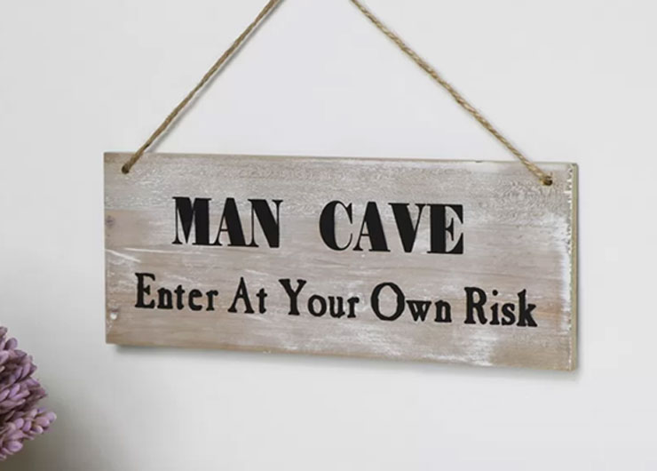 man cave enter at your own risk wooden sign