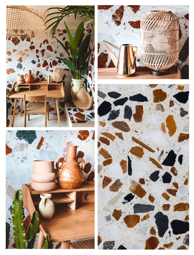 terrazzo close up and room accessories