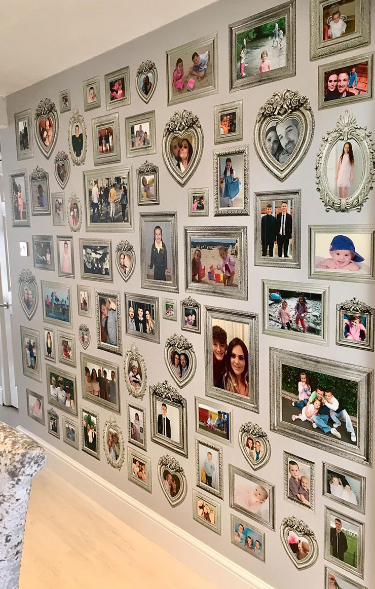 family photo gallery wall feature in lounge