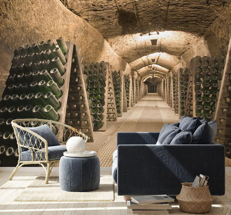 vintage wine cellar in lounge