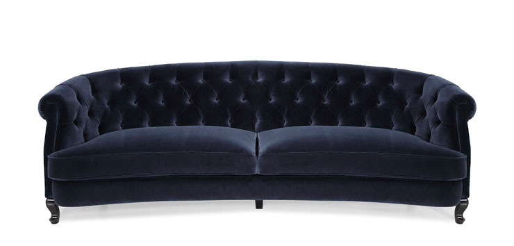 dark navy velvet sofa