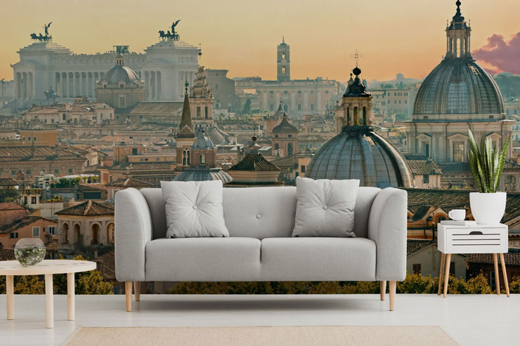 rome landscape in trendy modern lounge