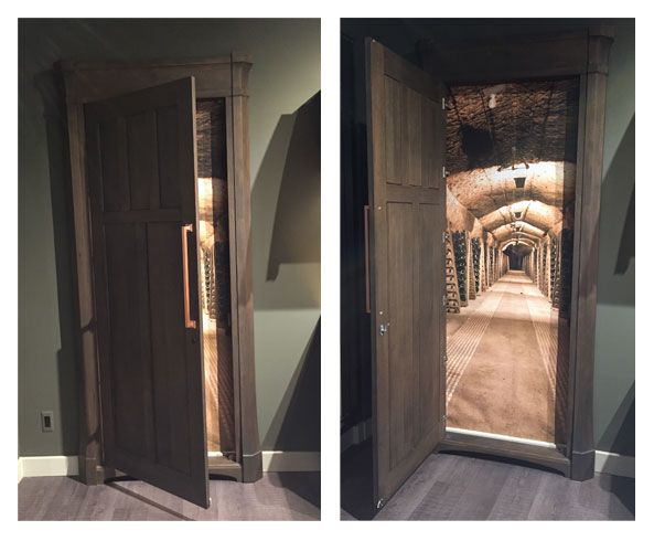 door in kitchen to illusion wine cellar