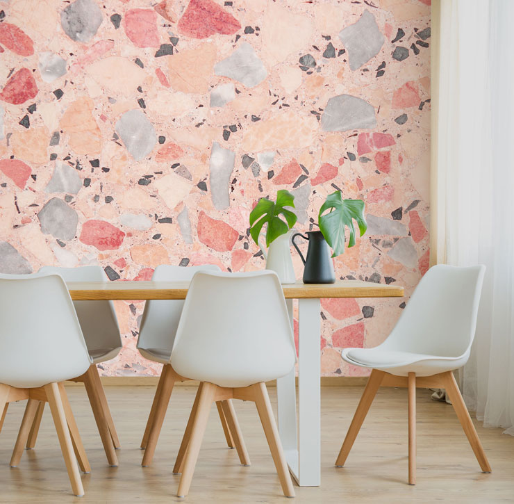pink and blue terrazzo wallpaper