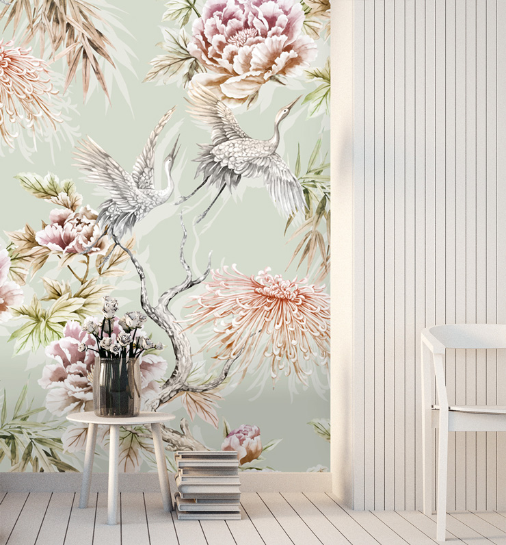 Chinoiserie Wallpaper  Classic Florals  Birds  Milton  King