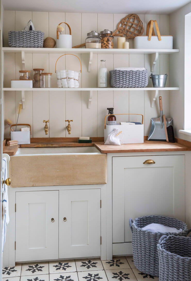 quaint vintage style laundry room