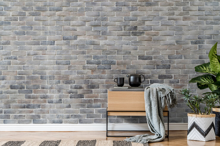 Arthome Gray Brick Wallpaper17x120 inch Self India  Ubuy