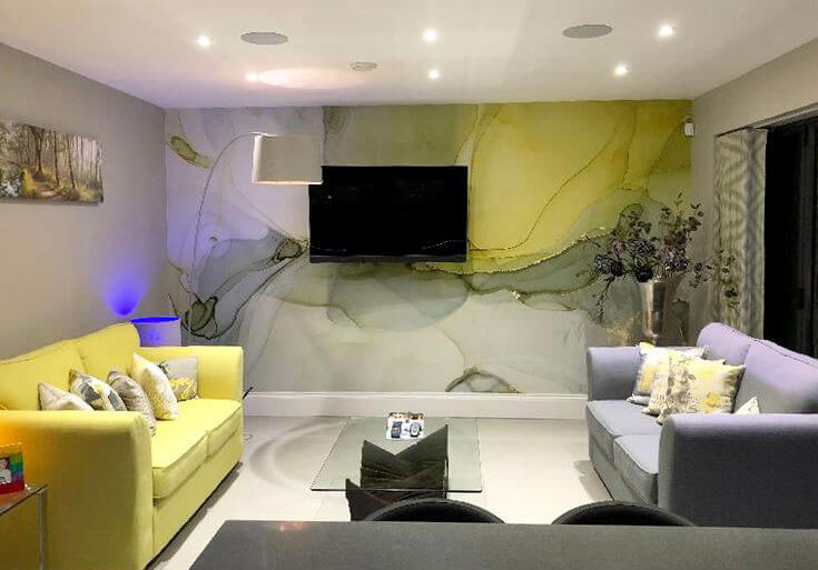 yellow and grey lounge