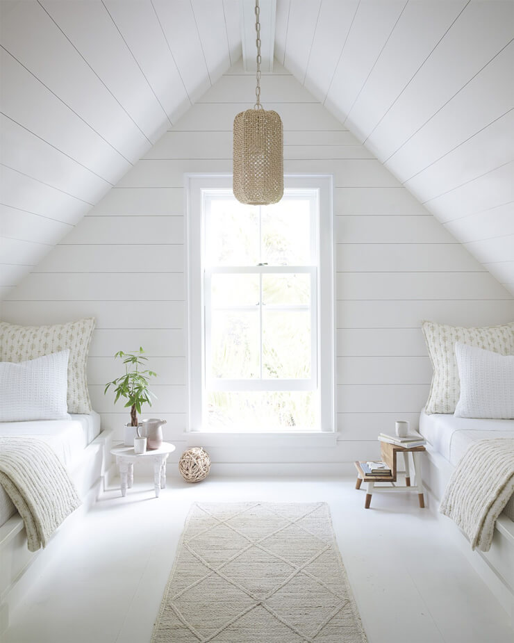 light and bright attic twin bedroom