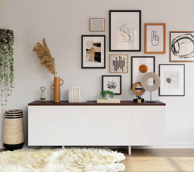 simple console storage in trendy entryway