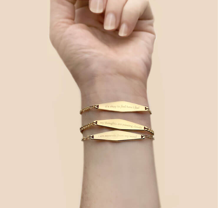 golden mindfulness bracelets