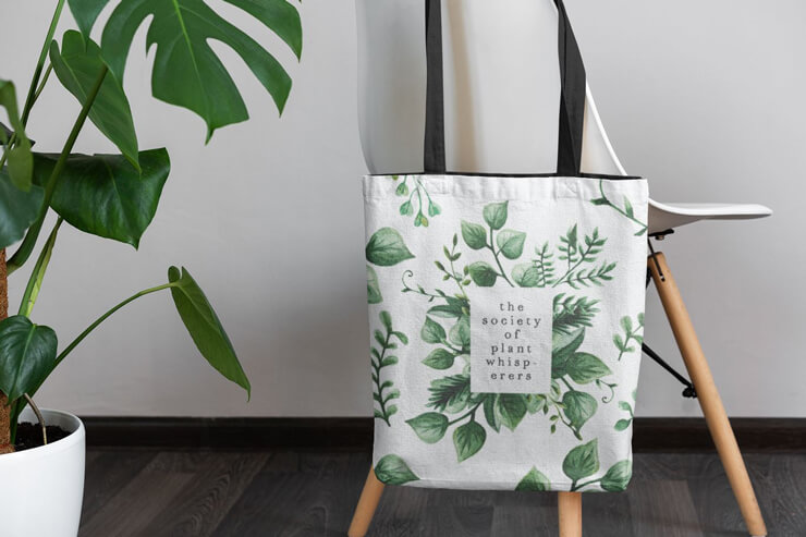 green leaf tote bag