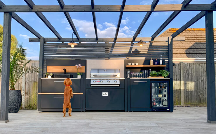 large outdoor kitchen ideas with dog