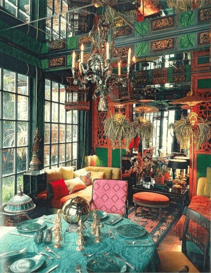 Maximalist vintage style dining room