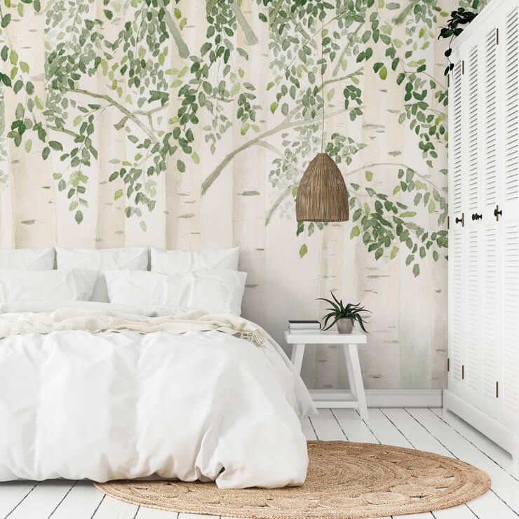 sage green and white bedroom