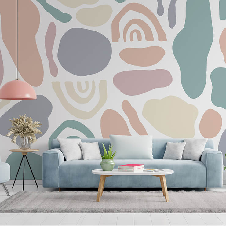 wavy wallpaper pastel shapes