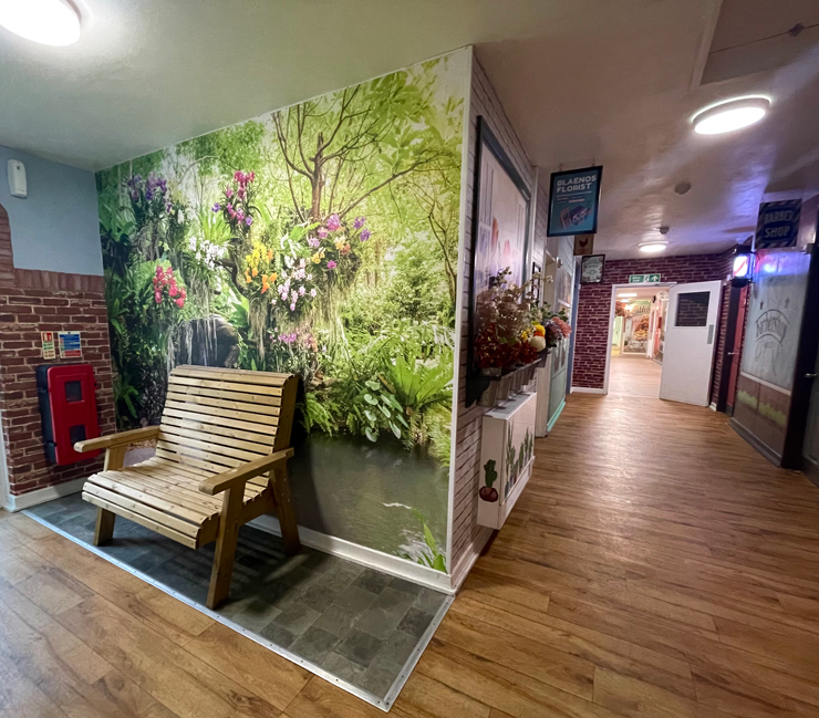 nursing home corridor with murals nursing home corridor with murals