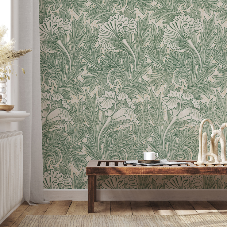 william morris mural in british cottage design