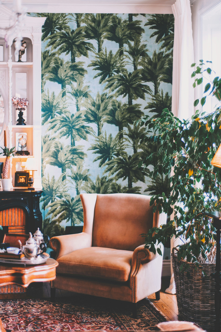 clashing living room with British design