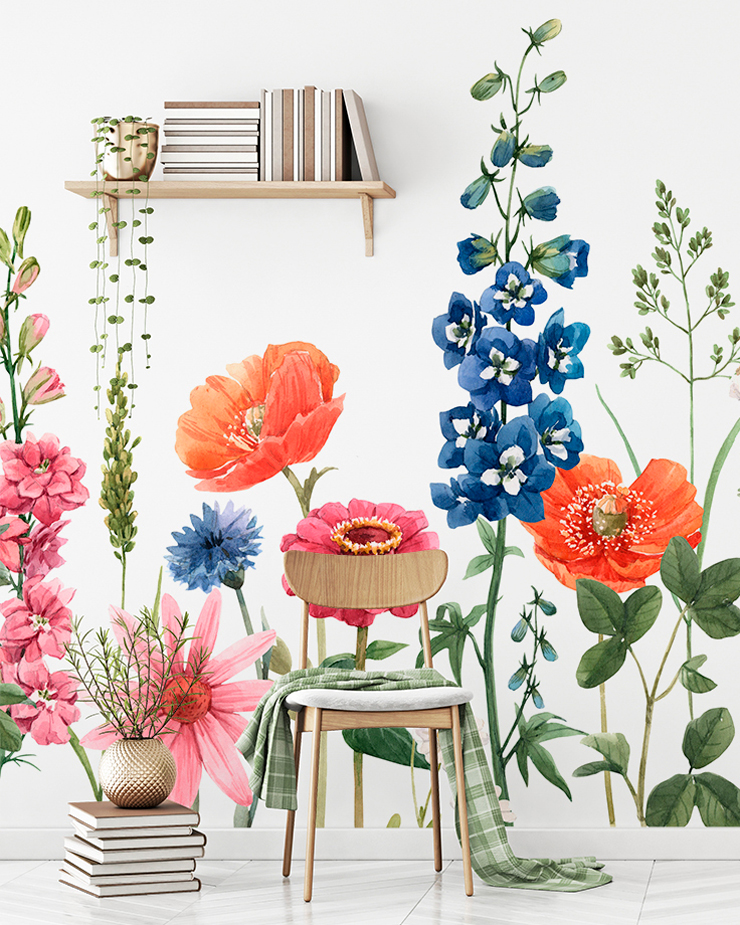 floral wallpaper mural for study and home office floral wallpaper mural for study and home office