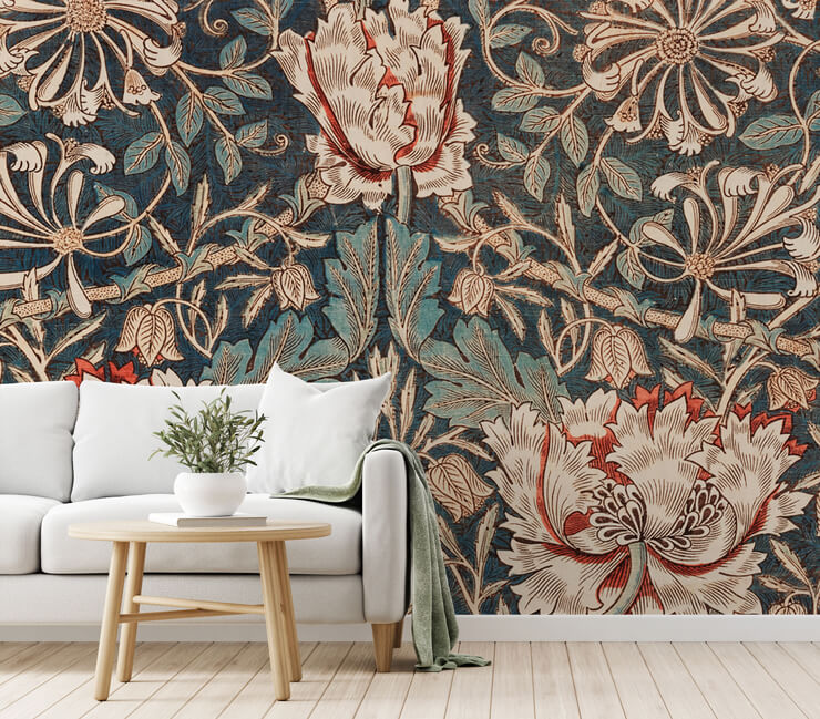 honeysuckle william morris wallpaper mural for lounge decor honeysuckle william morris wallpaper mural for lounge decor