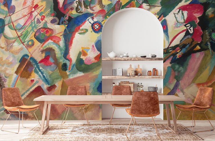 entwurf 3 zu komposition wallpaper mural in a dining room