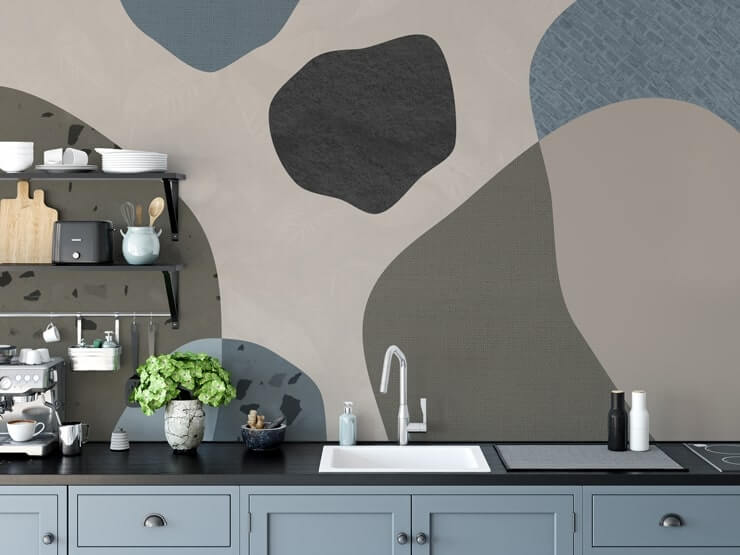 blue cells kitchen wall mural