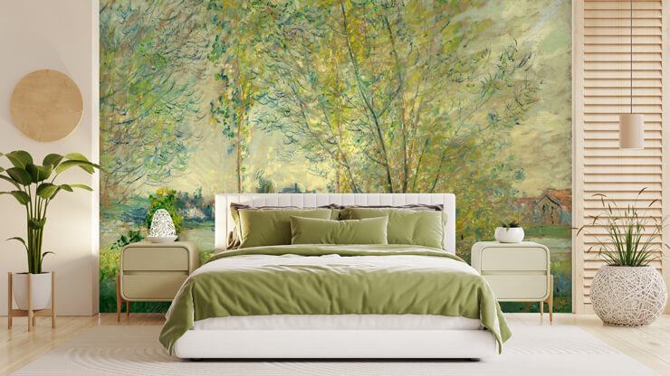 customisable the willows fine art wall mural in a bedroom