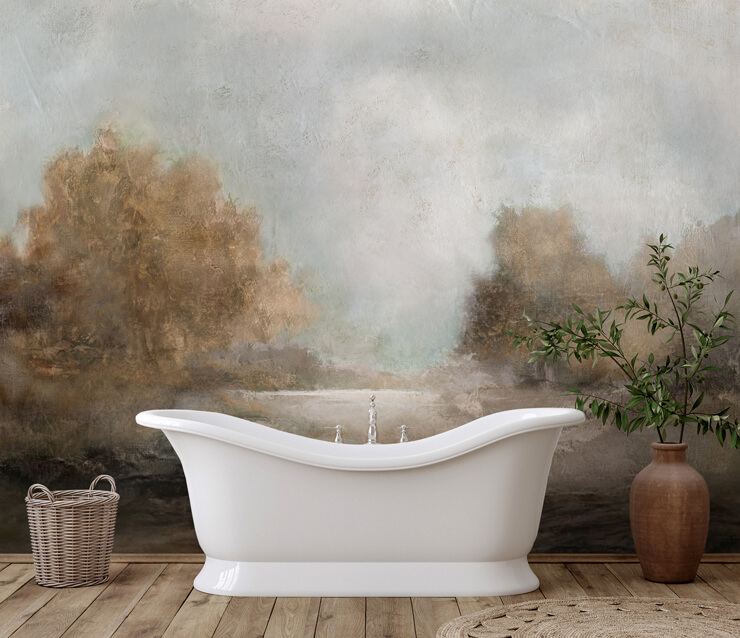creekside stillness abstract wall mural for bathrooms 2026