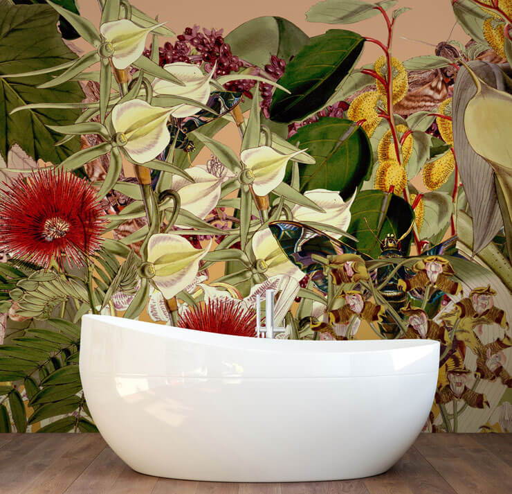 beautifully botanical wall mural for bathrooms 2026 trend