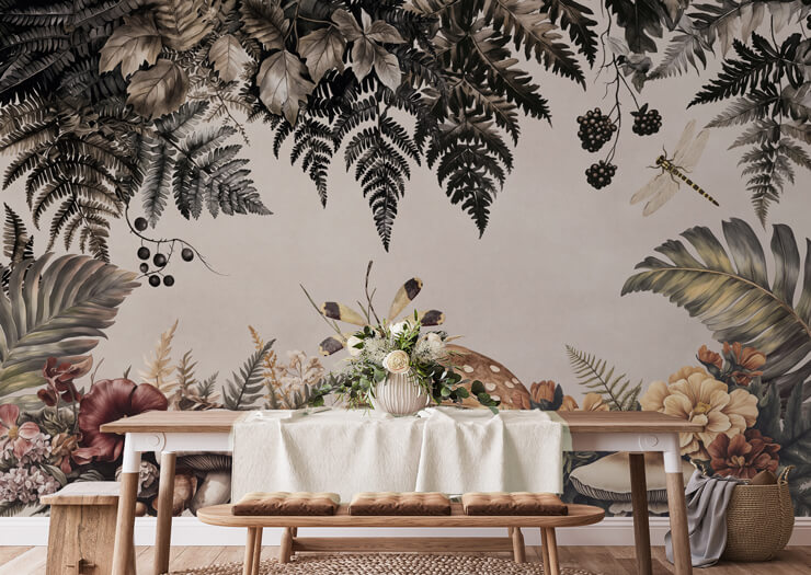 fern forest mushrooms mural from andrea haase 