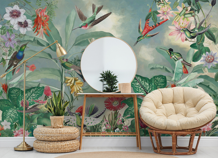 birds of paradise mural by marina stupakova 