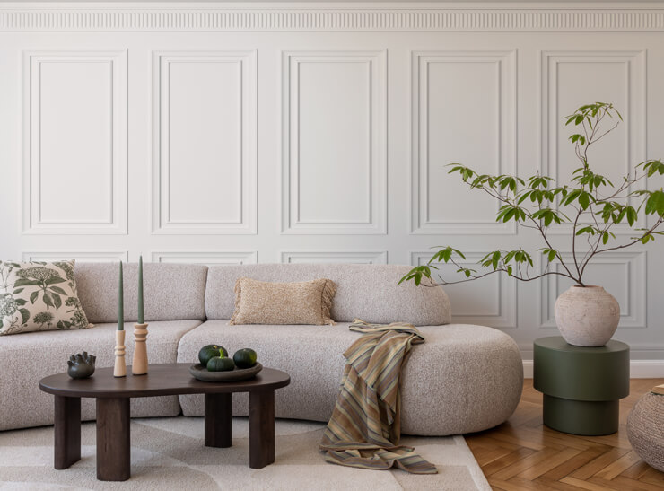 off white panel white mural in a living room off white panel white mural in a living room