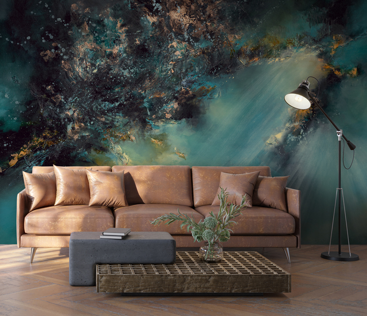 celestial light modern abstract mural by Alison Johnson celestial light modern abstract mural by Alison Johnson