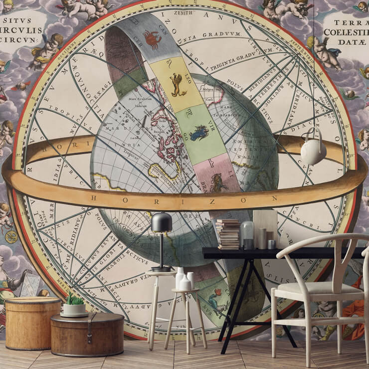 star atlas astronomy history mural 