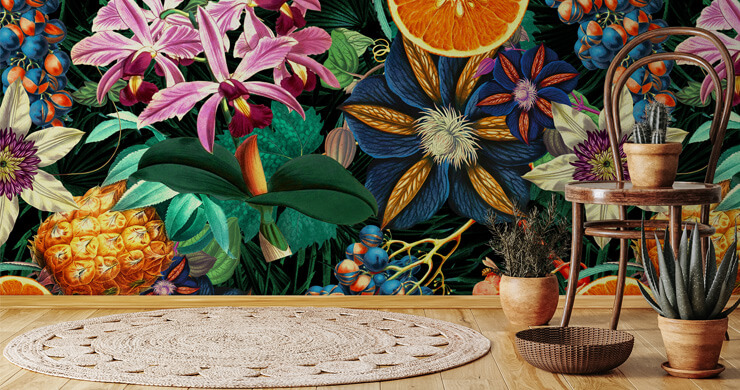 a quirky tropical floral mural a quirky tropical floral mural