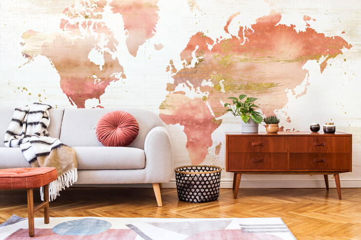 desert blooms sunbaked map mural